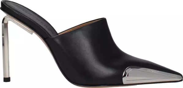 Black Leather High Heel Pumps