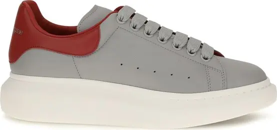 Gray Calf Leather Bos Taurus Platform Sneakers