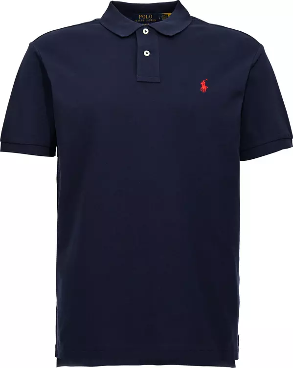 Blue Cotton Polo Shirt