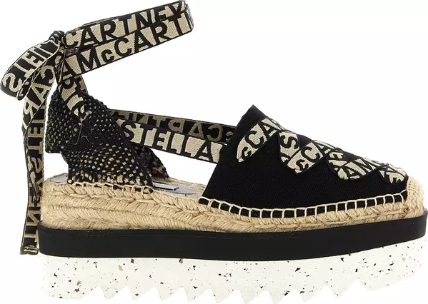 Multicolor Cotton Wedge Sandals