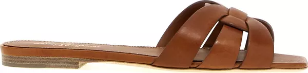 Brown Calfskin Slides