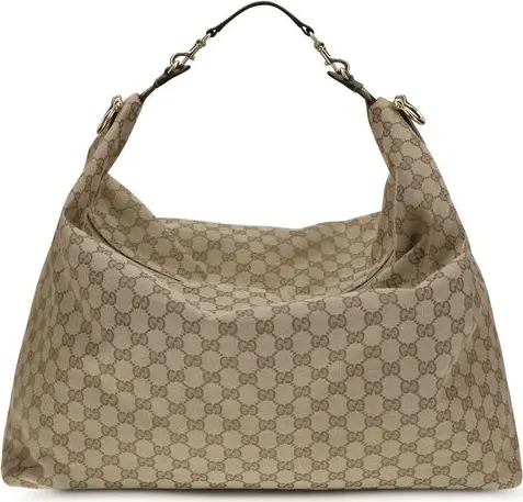 Beige Fabric Shoulder Bag