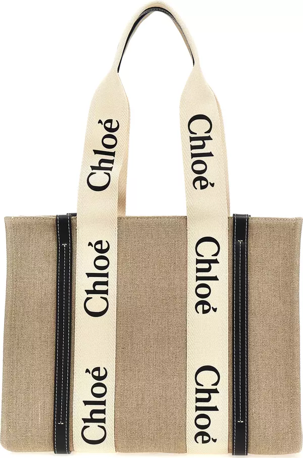 Beige Calfskin Tote Bag