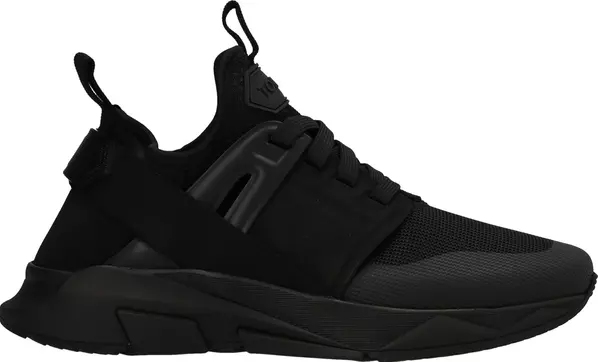 Black Polyethylene Athletic Sneakers
