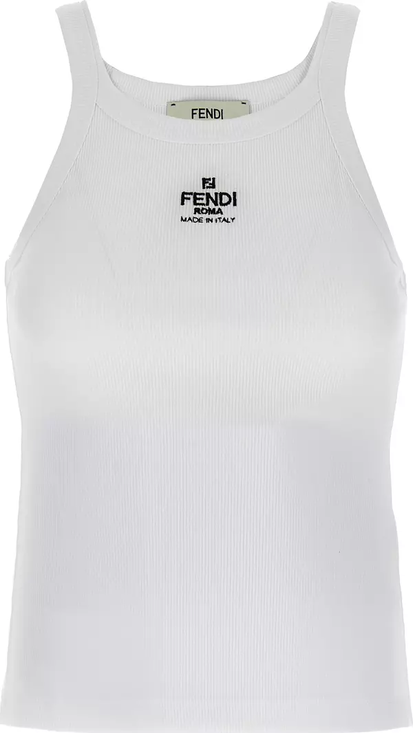 White Cotton Sleeveles T-Shirt