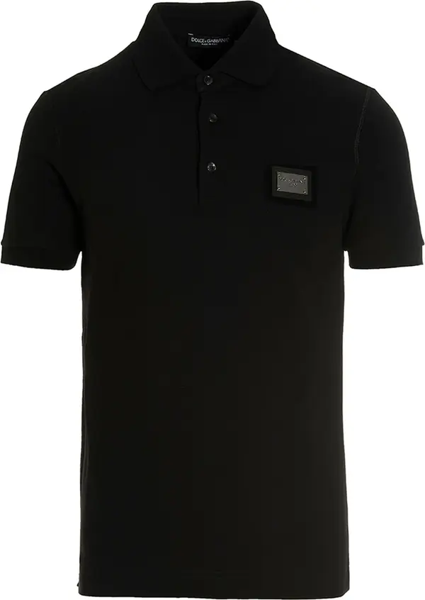 Black Cotton Polo Shirt