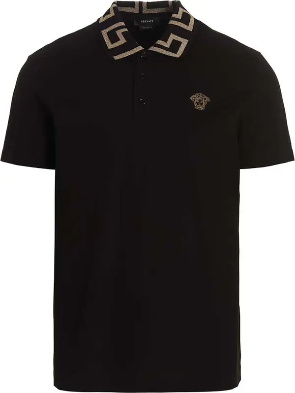 Black Cotton Polo Shirt