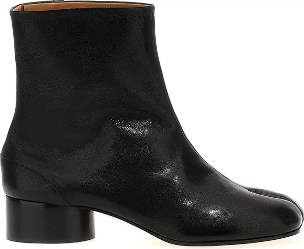 Black Lamb Leather Ankle Boots