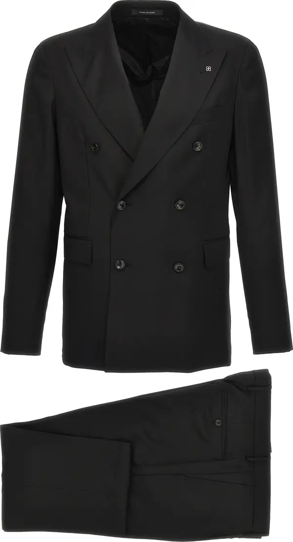 Black Virgin Wool Two-Piece Suit