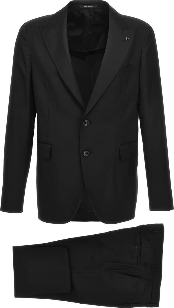 Black Virgin Wool Two-Piece Suit
