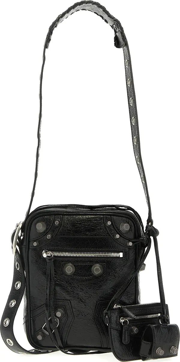 Black Lamb Leather Crossbody Bag