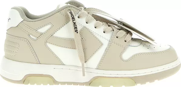 Beige Calfskin Low Top Sneakers