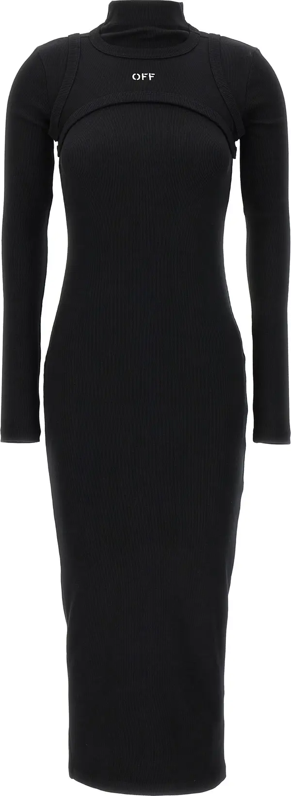 Black Cotton Midi Dress