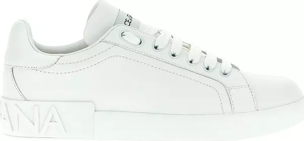 White Calfskin Low Top Sneakers