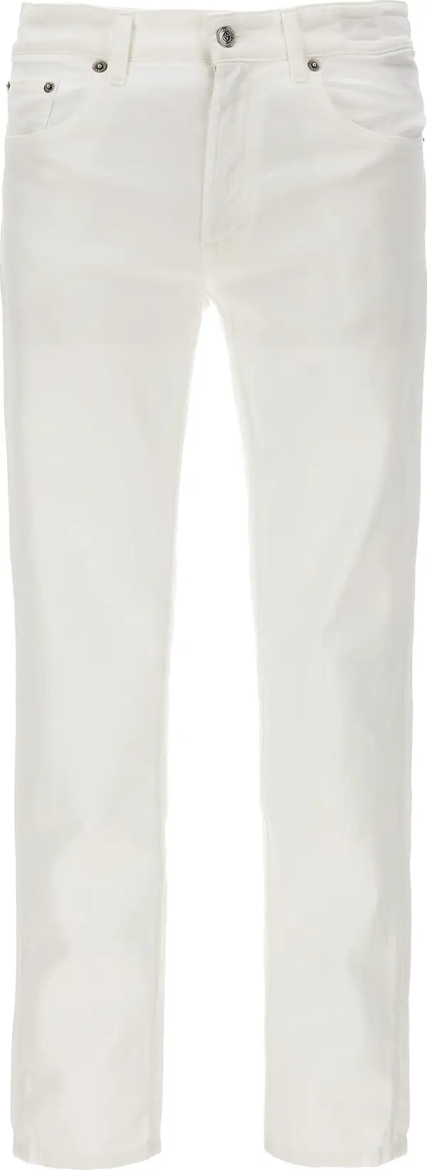 White Cotton Straight-Leg Jeans
