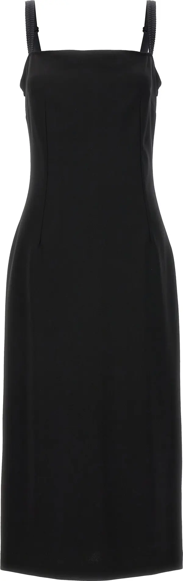 Black Viscose Midi Dress