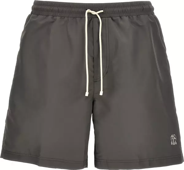 Gray Polyester Shorts