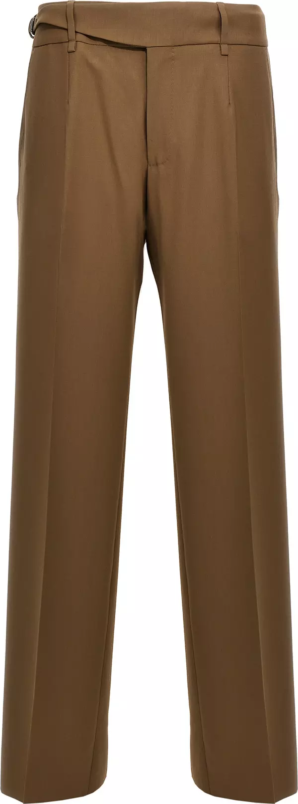 Brown Virgin Wool Dress Pants