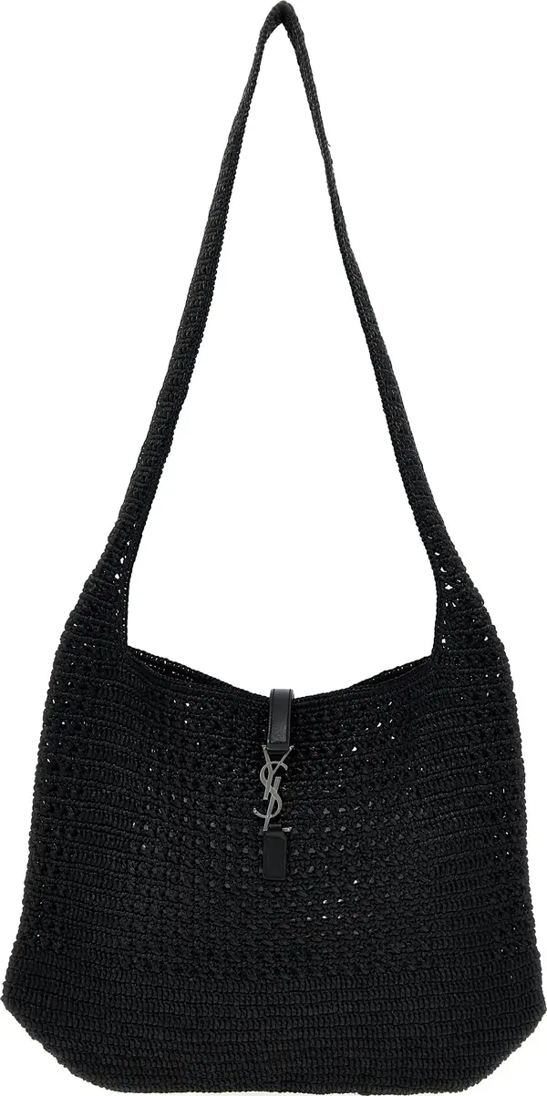 Black Raffia Tote Bag