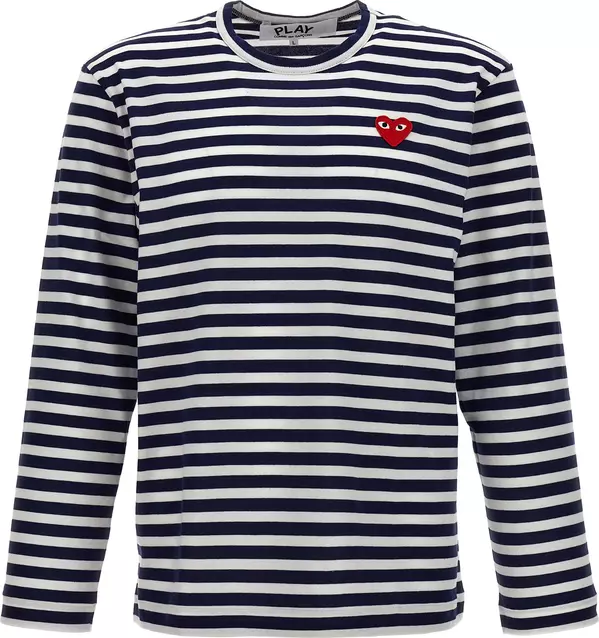 Blue Cotton Long Sleeve T-Shirt