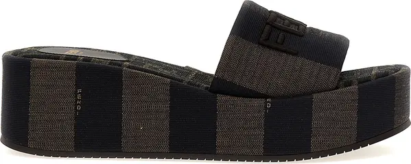 Brown Cotton Slides