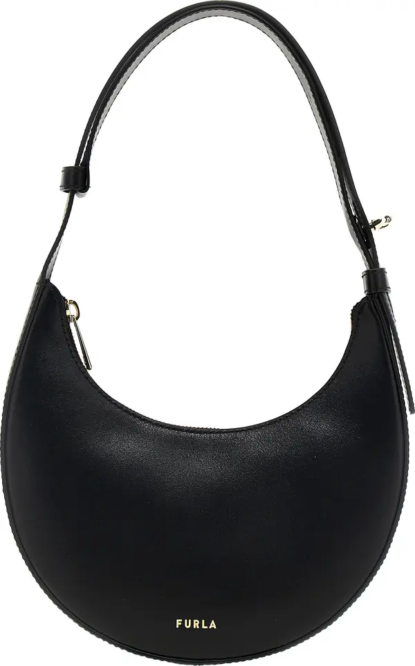 Black Calfskin Shoulder Bag