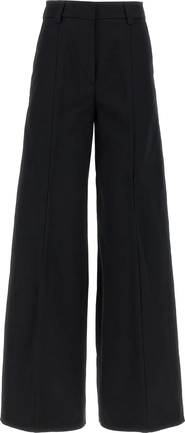 Black Cotton Casual Pants