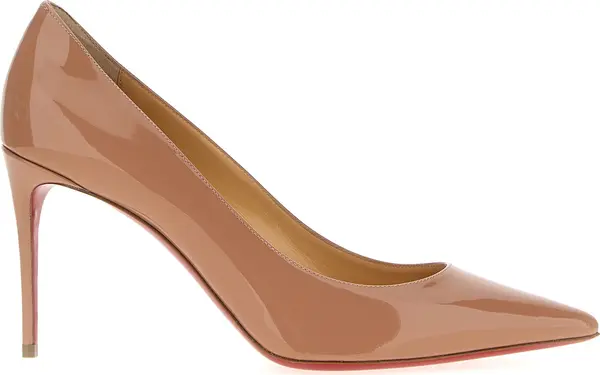 Beige Calfskin High Heel Pumps