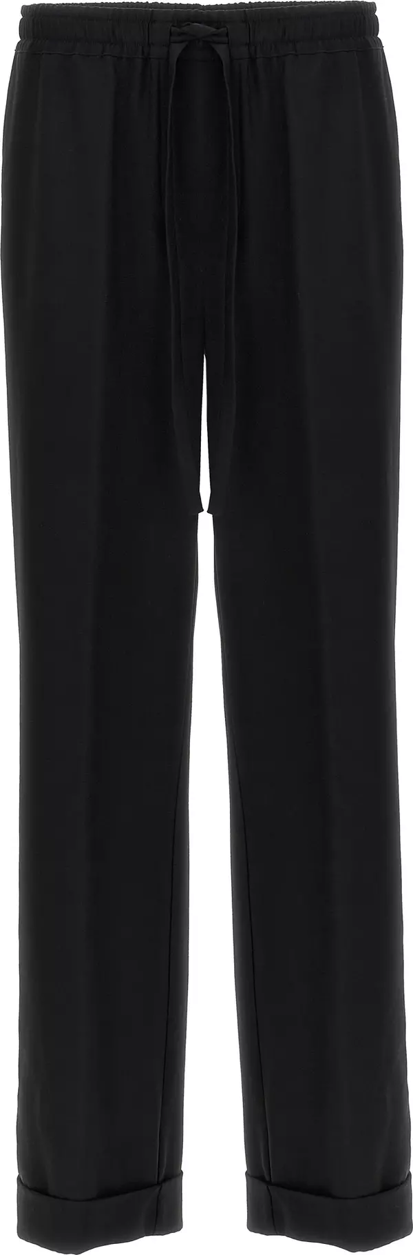 Black Virgin Wool Casual Pants