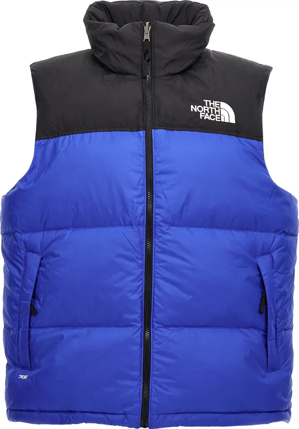 Blue Nylon Sleeveless Jacket