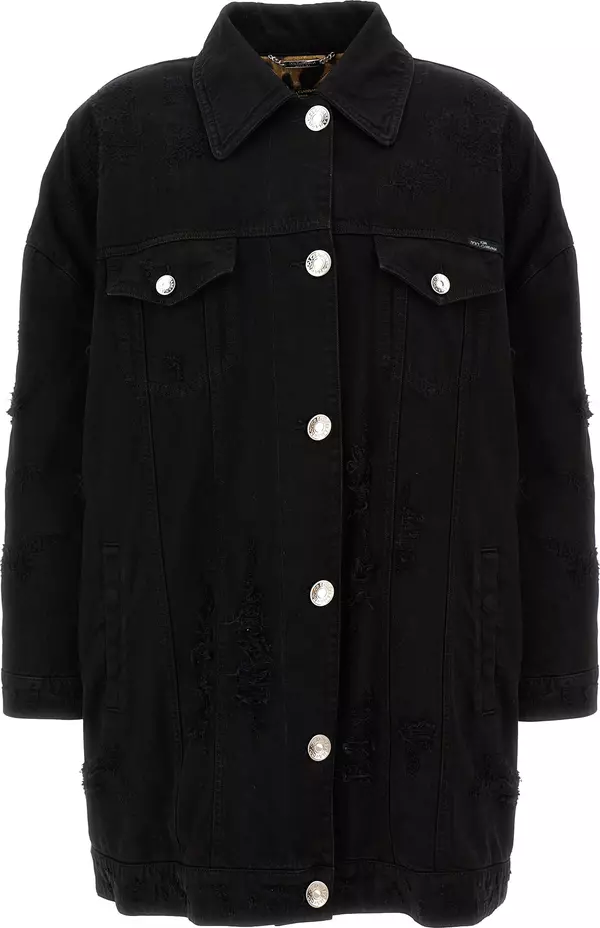 Black Cotton Denim Jacket