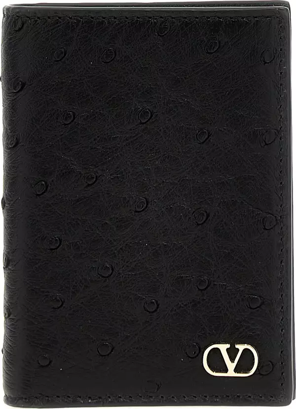 Black Ostrich Skin Cardholder