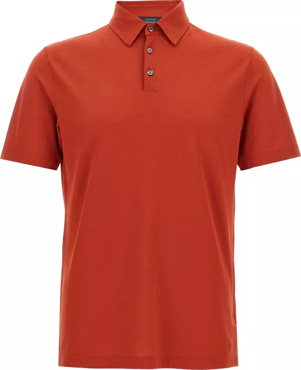 Orange Cotton Polo Shirt