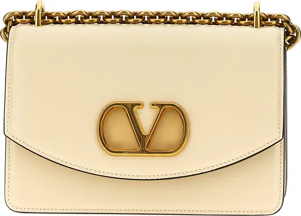 White Calfskin Shoulder Bag
