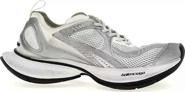 Gray Polyester Athletic Sneakers