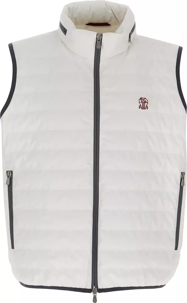 White Polyamide Sleeveless Jacket