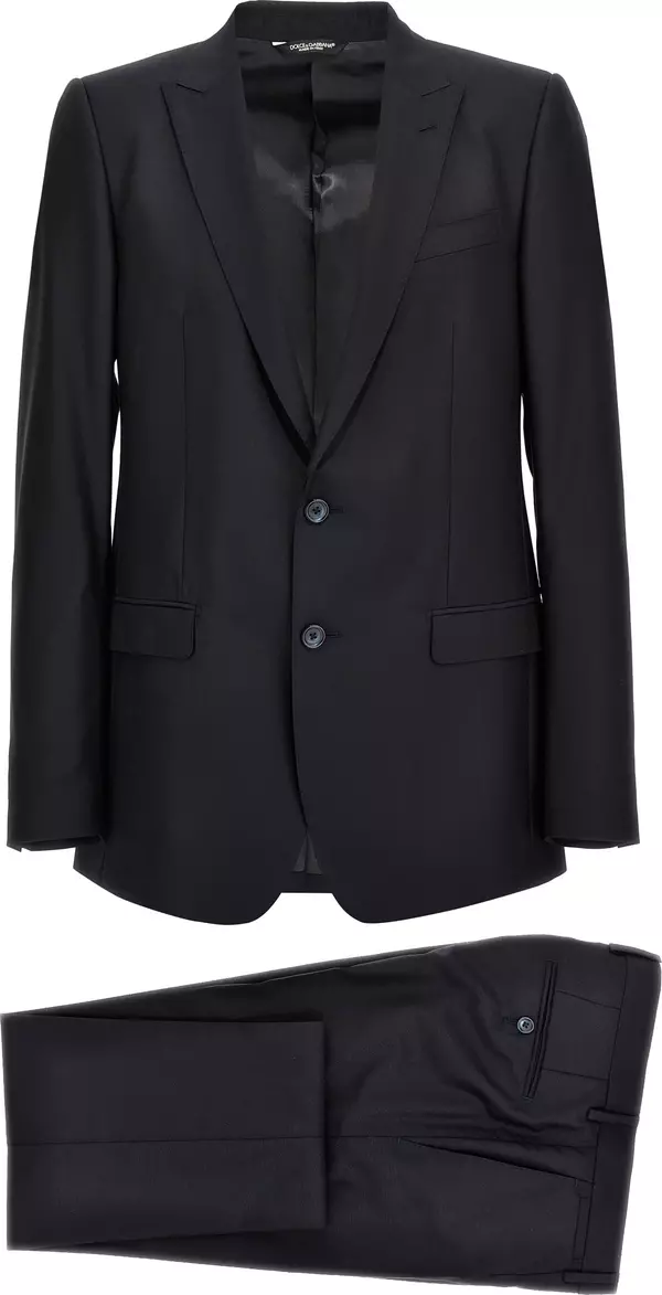 Blue Virgin Wool Two-Piece Suit
