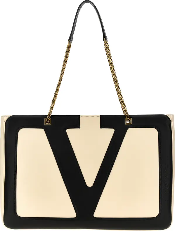 Bicolor Lamb Leather Tote Bag