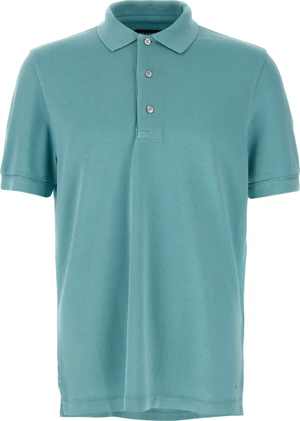Blue Cotton Polo Shirt