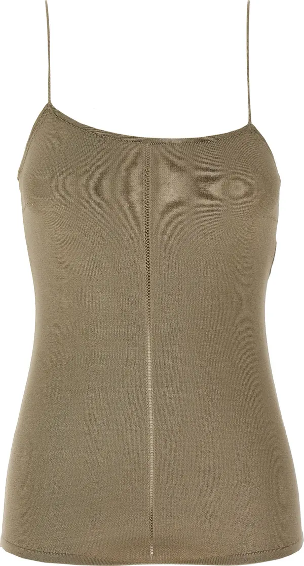 Beige Viscose Tank Tops