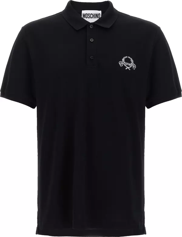 Black Cotton Polo Shirt