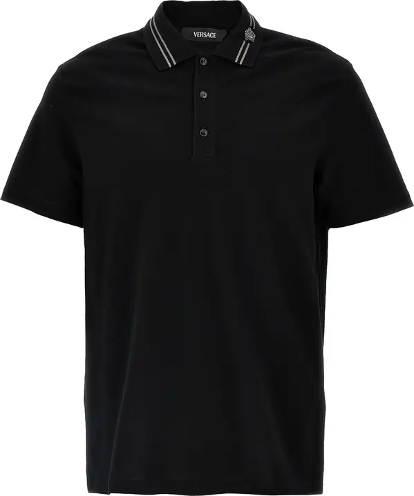 Black Cotton Polo Shirt