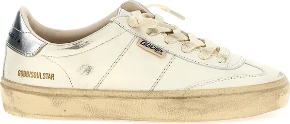 Silver Lamb Leather Low Top Sneakers
