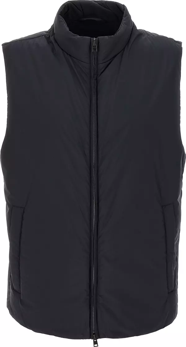 Black Polyamide Sleeveless Jacket