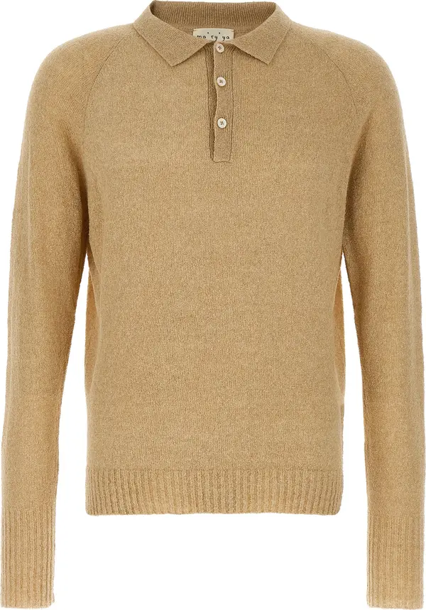 Beige Cotton Polo Shirt