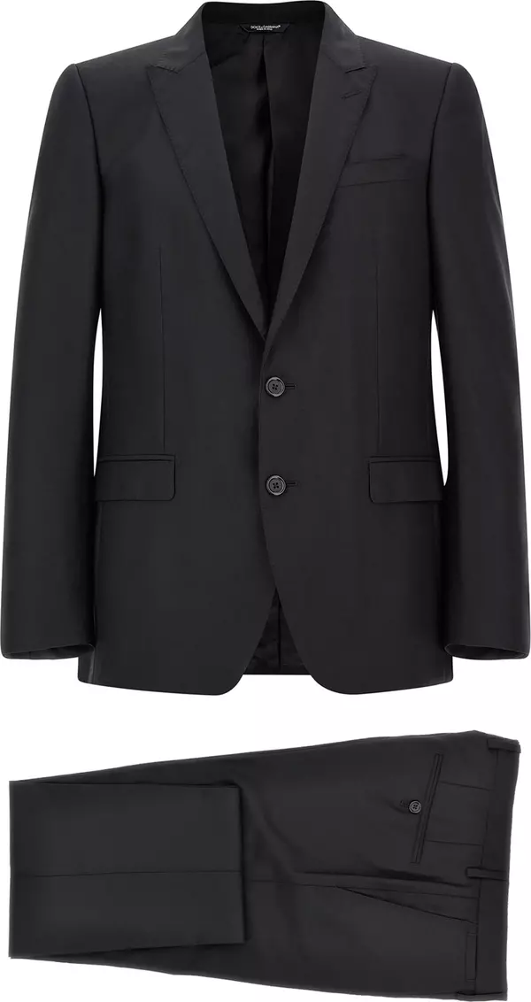 Black Virgin Wool Two-Piece Suit