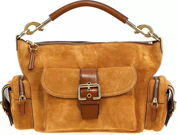 Brown Calfskin Shoulder Bag