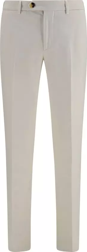 White Cotton Casual Pants