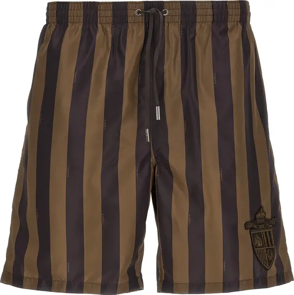 Brown Polyester Swim Shorts