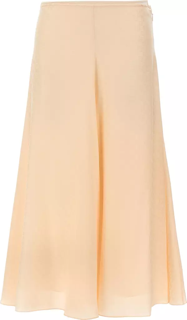 Multicolor Silk Midi Skirt